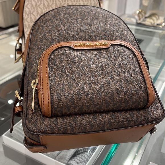 Michael Kors Ladies Backpack Bag Jaycee XS Conv Zip Backpack Brown - Picture 5 of 16